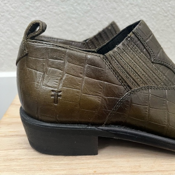 Frye Billy Shootie Rosemary Green Western Ankle Boots 7 - Picture 5 of 7